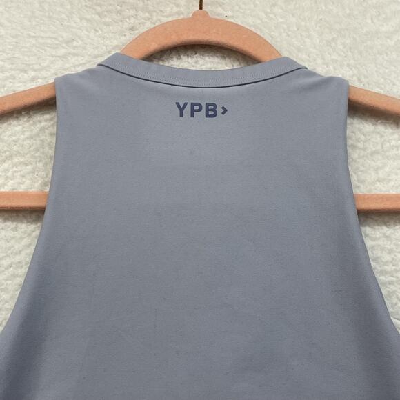 YPB Tank Top Womens Small Gray Cropped Henley Athletic Your Personal Best Gym - Picture 5 of 9